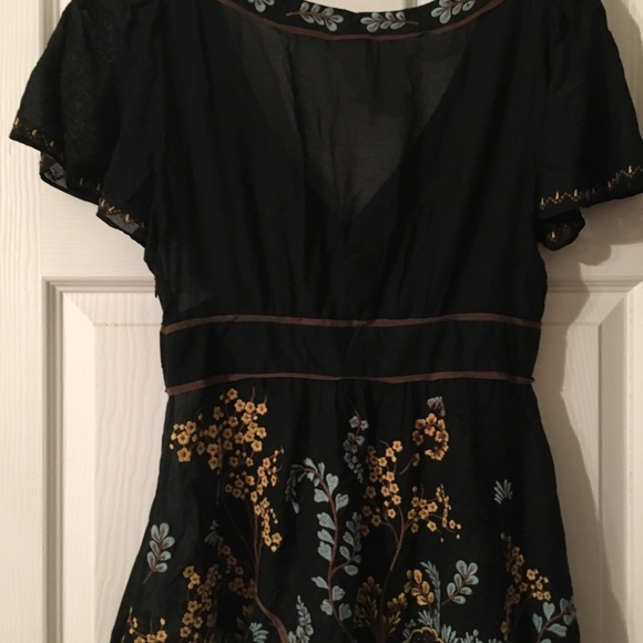 Anthropologie Lithe Sycamore Embroidered Blouse 6 - Picture 4 of 6